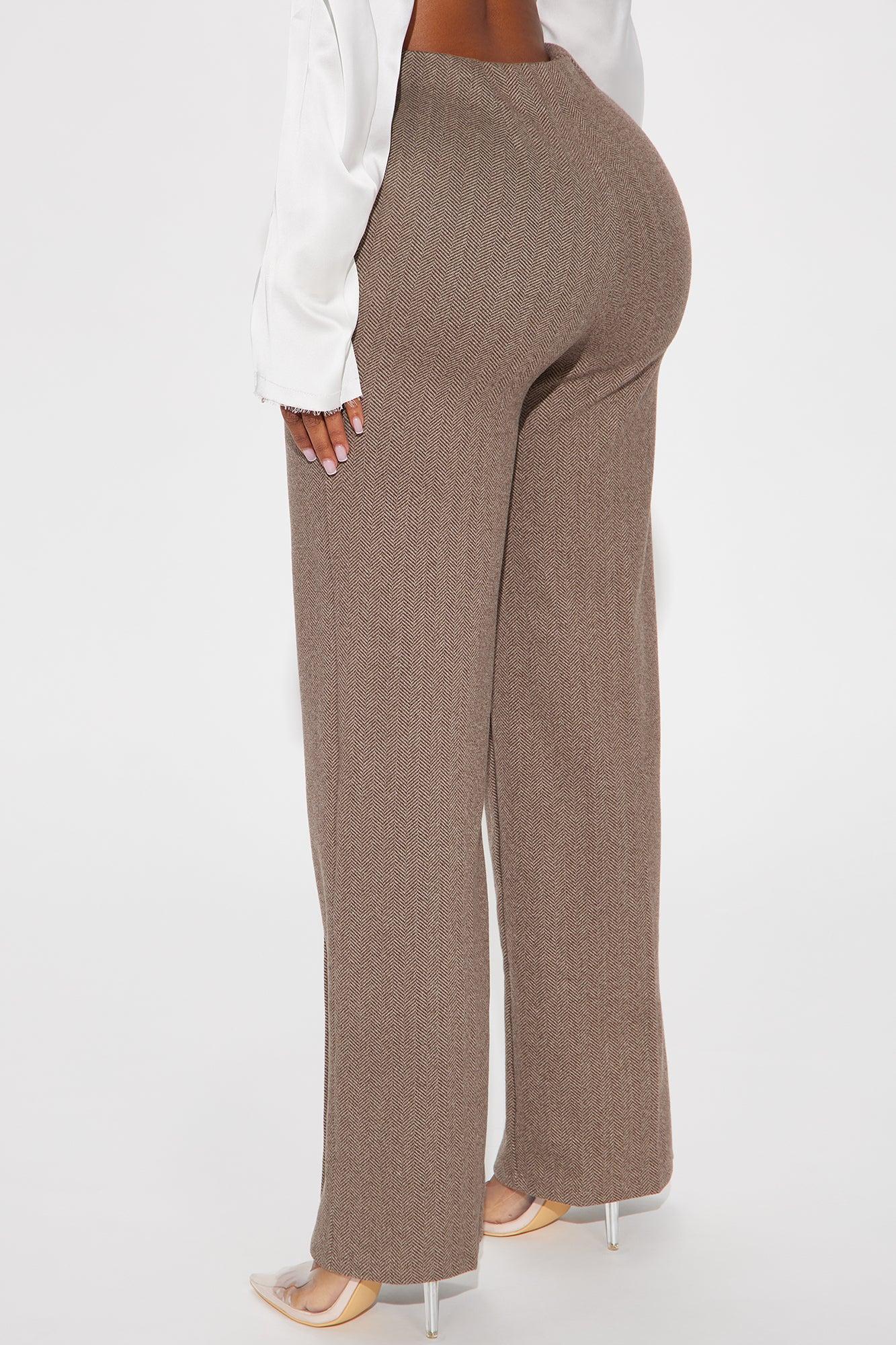 Office Favorite Herringbone Trouser - Brown Product Image