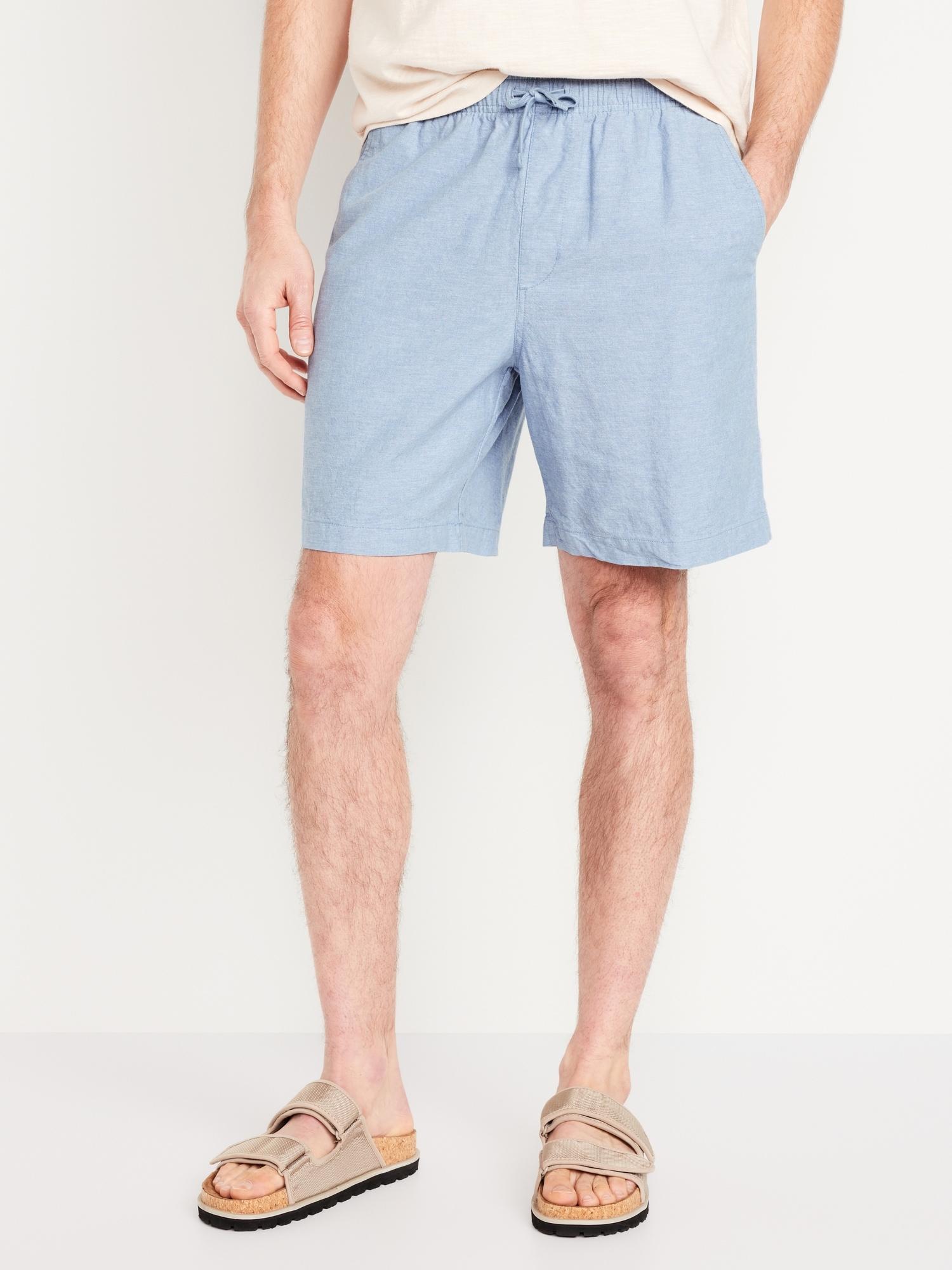 Linen-Blend Jogger Shorts -- 7-inch inseam Product Image