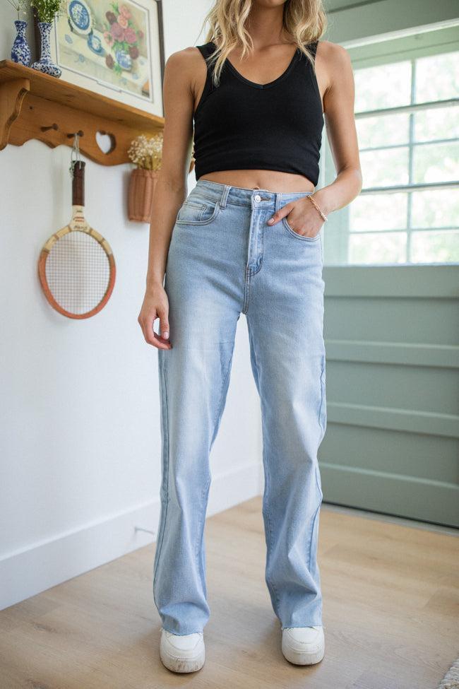 Kelsea Light Wash Wide Leg Jeans Product Image