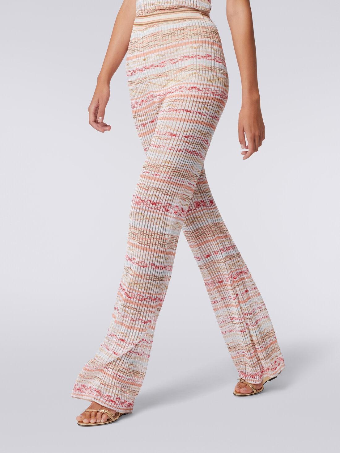 Ribbed trousers in slub viscose knit Multicoloured | Missoni Product Image