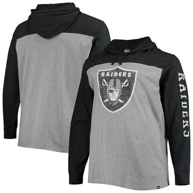 Mens Heathered Gray Las Vegas Raiders Franklin Wooster Long Sleeve Hoodie T-shirt - Heathered Gray Product Image