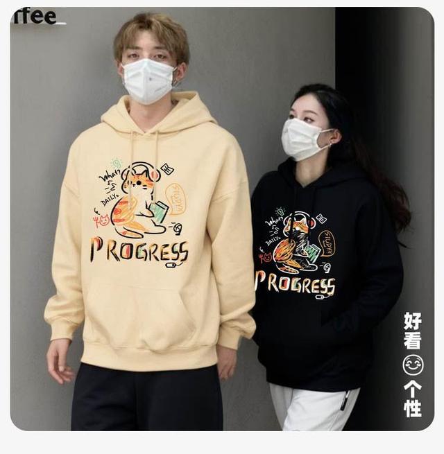 Chinese Character Print Hoodie Product Image