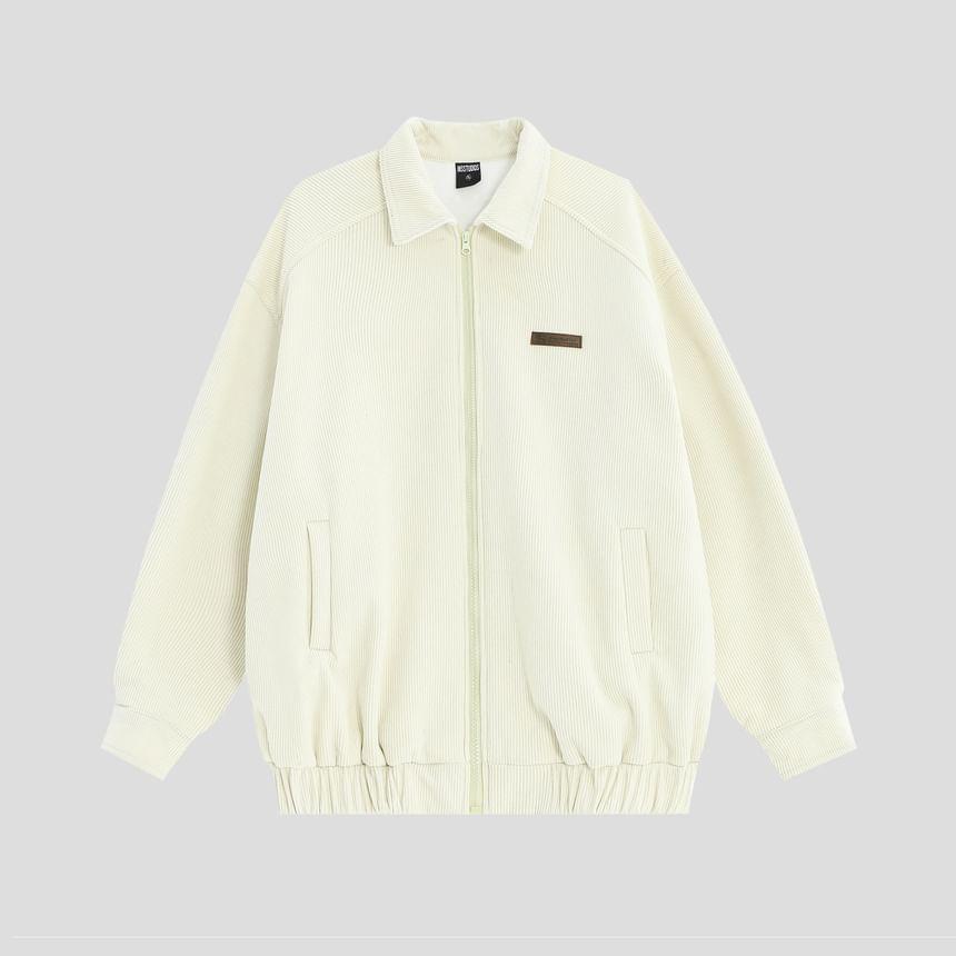 Collared Corduroy Zip-Up Jacket Product Image