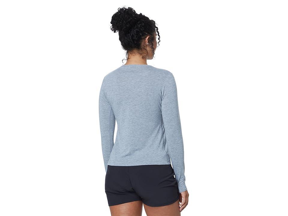 Brooks Distance Long Sleeve 3.0 (Heather Ash/Brooks Stripe) Women's Clothing Product Image