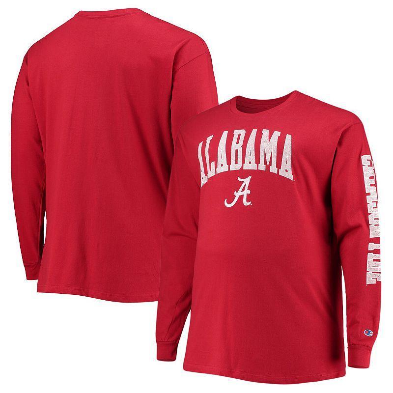 Mens Champion Crimson Alabama Crimson Tide Big & Tall 2-Hit Long Sleeve T-Shirt Red Product Image