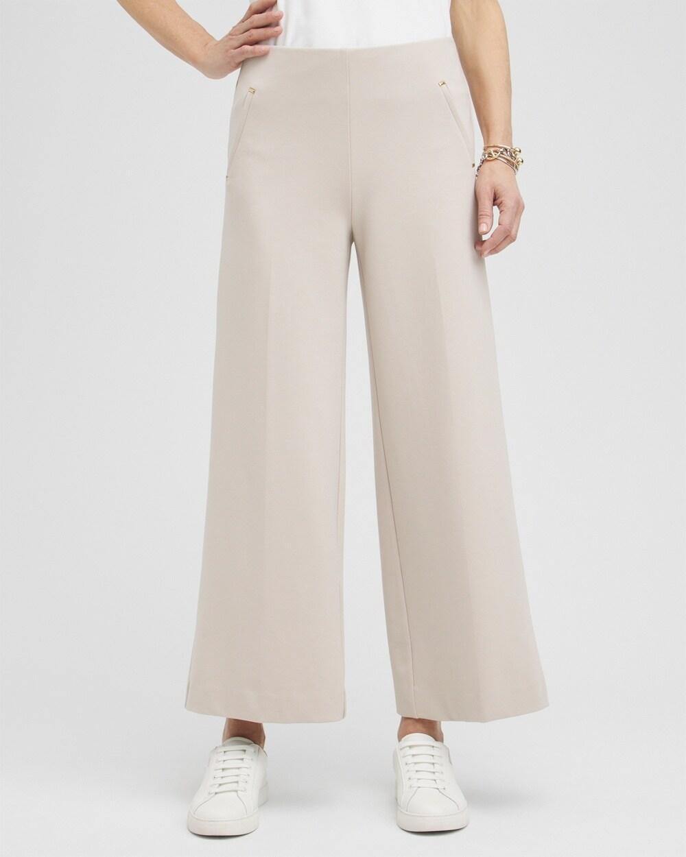 Juliet Ponte Wide Leg Cropped Pants Product Image