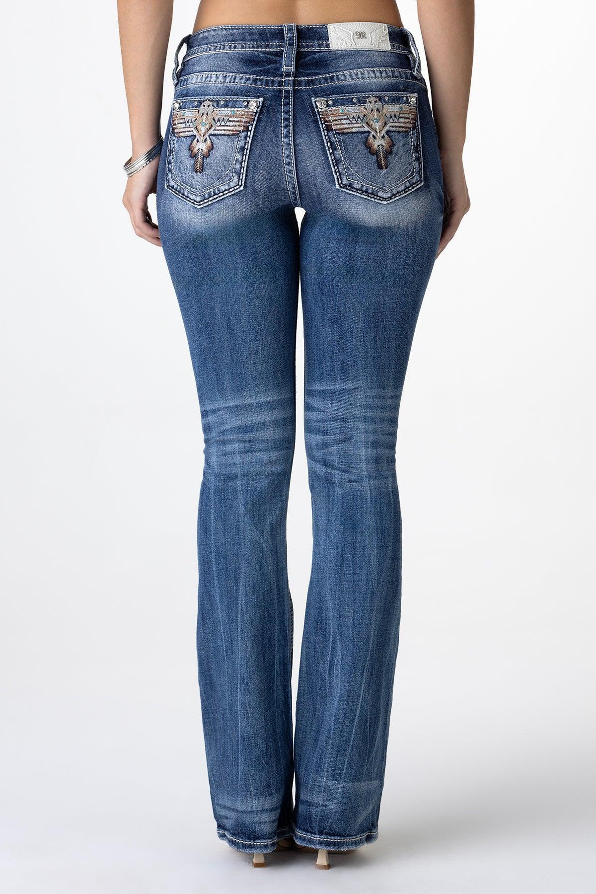 Sky Aztec Bootcut Jeans Product Image