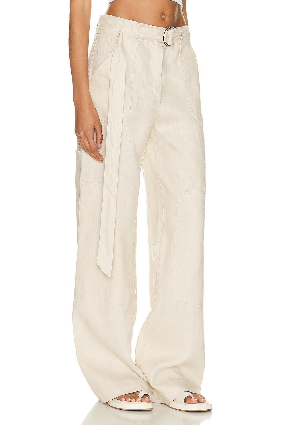 GRLFRND The Linen Cargo Pant in Neutral Product Image