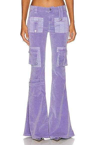 Blumarine Cargo Flare Pant in Lavender Product Image