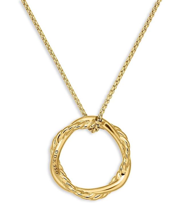 Womens Petite Infinity Pendant Necklace In 18K Yellow Gold With Diamonds Product Image