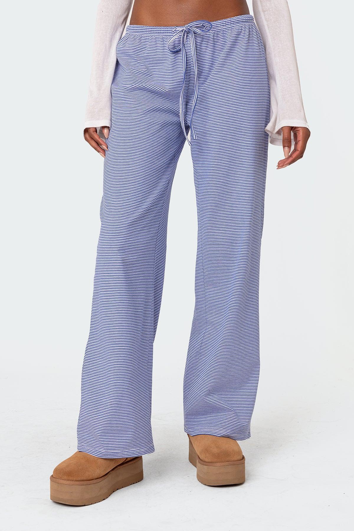 Olivia Striped Loose Fit Pants Product Image