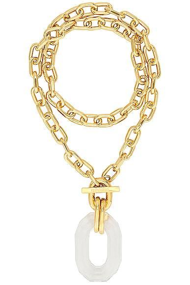 RABANNE Link Necklace in Metallic Gold Product Image