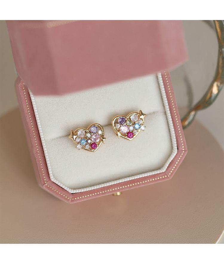 Heart Rhinestone Ear Stud Product Image