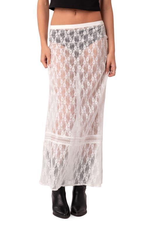 EDIKTED Sandra Sheer Lace Maxi Skirt Product Image