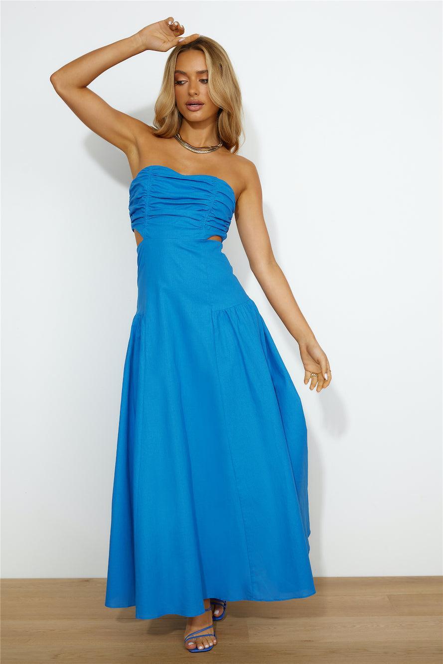 Garden Dance Maxi Dress Blue  Product Image