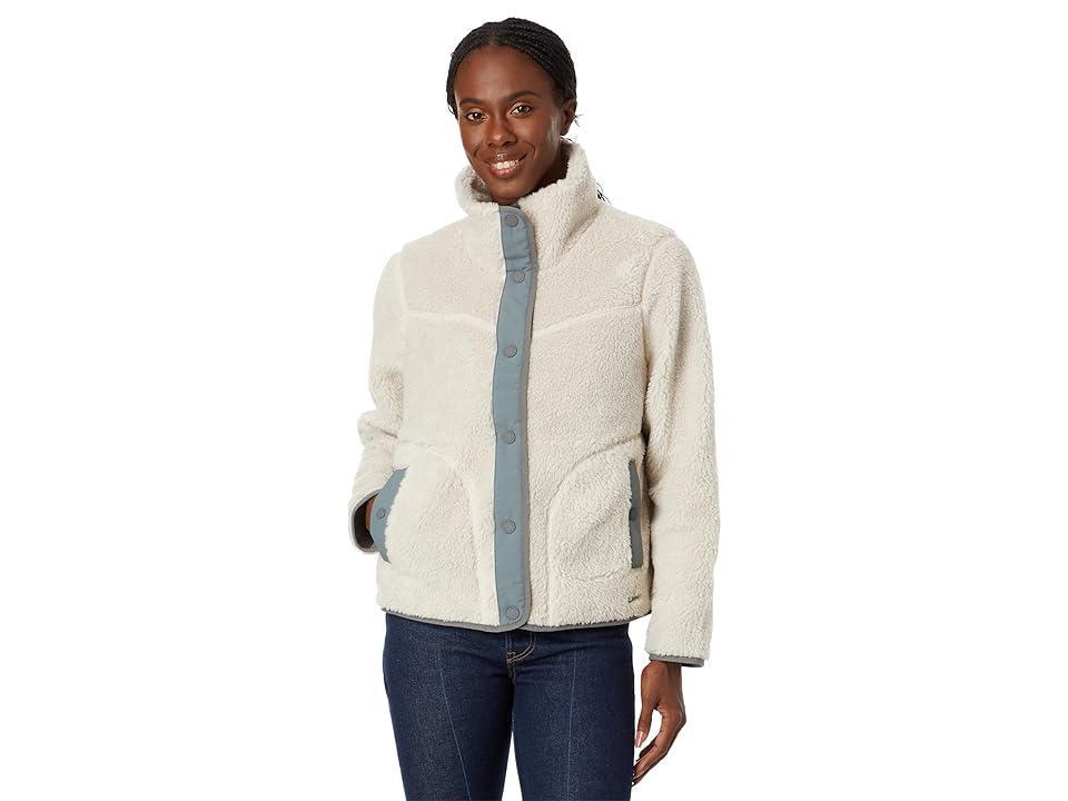 L.L.Bean Plus Size Bean's Sherpa Fleece Jacket (Soapstone) Women's Coat Product Image