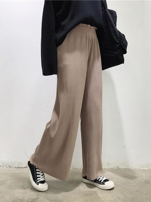 Urban Loose Wide Leg Solid Color Pants product image