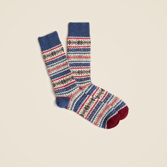 Lambswool-blend Fair Isle socks Product Image