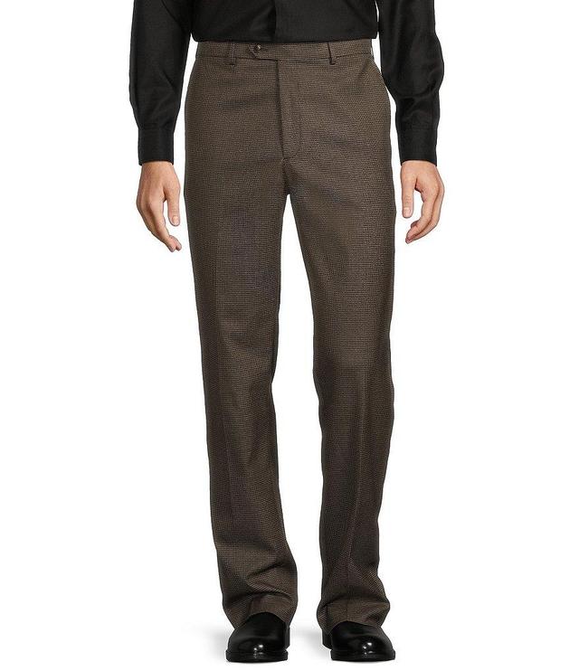 Roundtree & Yorke TravelSmart Classic Fit Flat Front Houndstooth Chino Pants Product Image