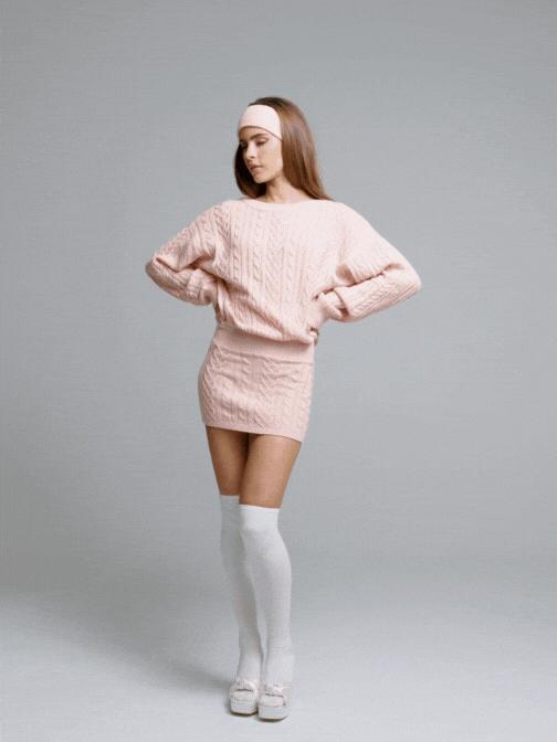 Kendall Knit Dress (White) Product Image