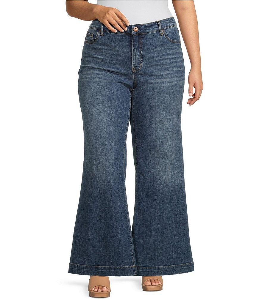 Jessica Simpson Plus Size True Love Wide Leg High Rise Jeans Product Image