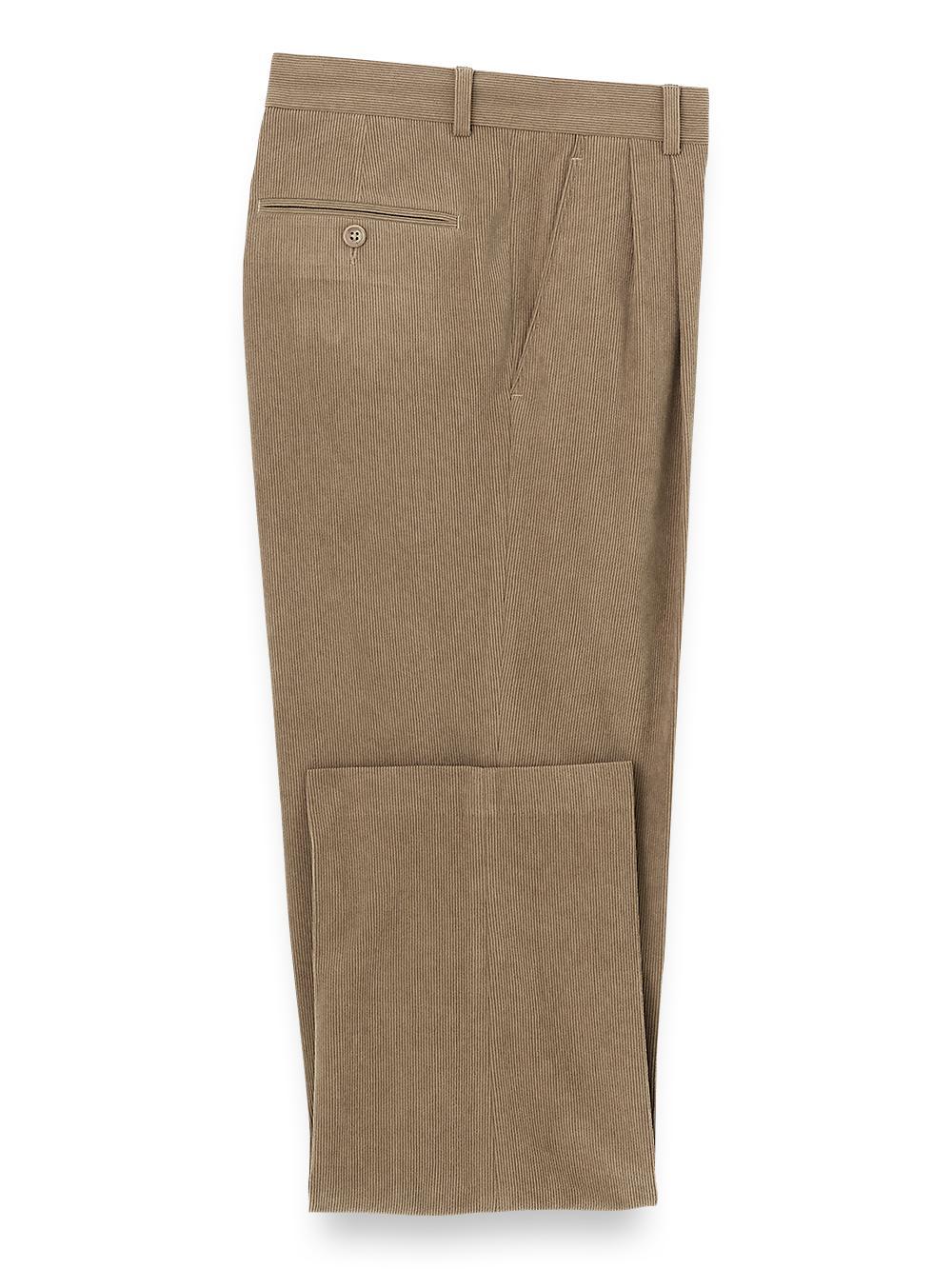 Corduroy Pleated Pants - Charcoal Product Image