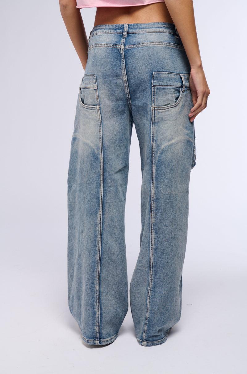 MADDIE MID RISE WIDE LEG JEANS Product Image