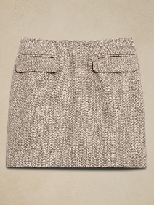 Wool-Blend Herringbone Mini Skirt Product Image