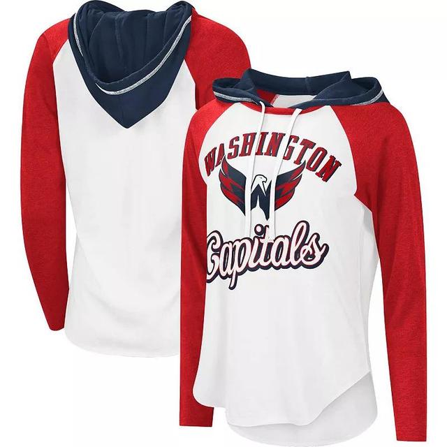 Womens G-III Sports by Carl Banks /Heather Red Washington Capitals MVP Raglan Lightweight Hooded T-Shirt Product Image