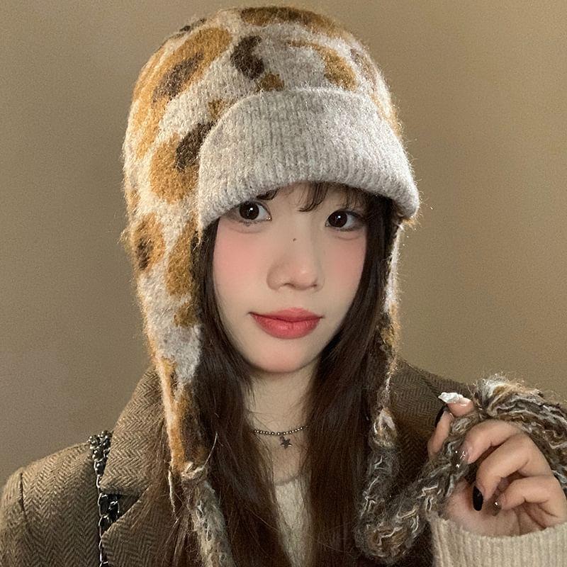 Leopard Print Trapper Hat Product Image