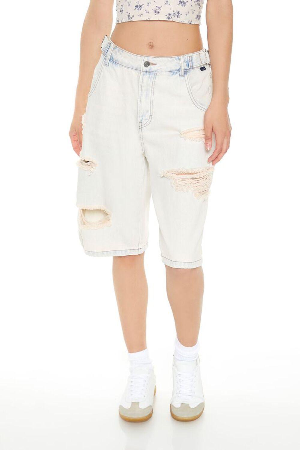 Distressed Denim Bermuda Shorts | Forever 21 Product Image