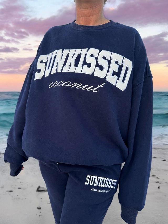 Yacht Club Sunkissed Navy Blue Sweatshirt Product Image