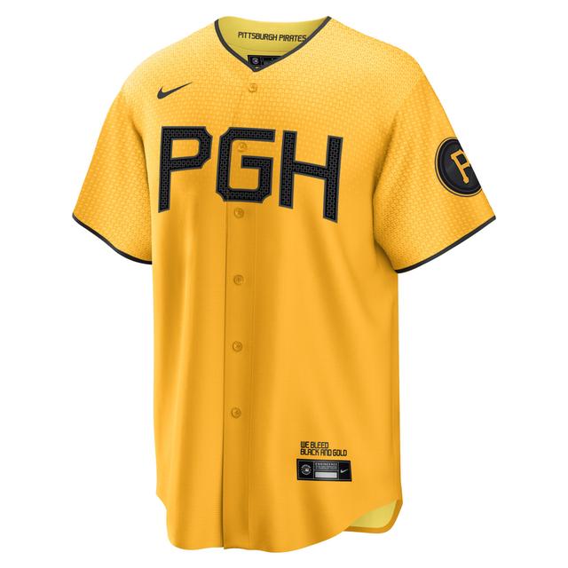 Mens Nike KeBryan Hayes Gold Pittsburgh Pirates 2023 City Connect Replica Player Jersey - Gold Product Image