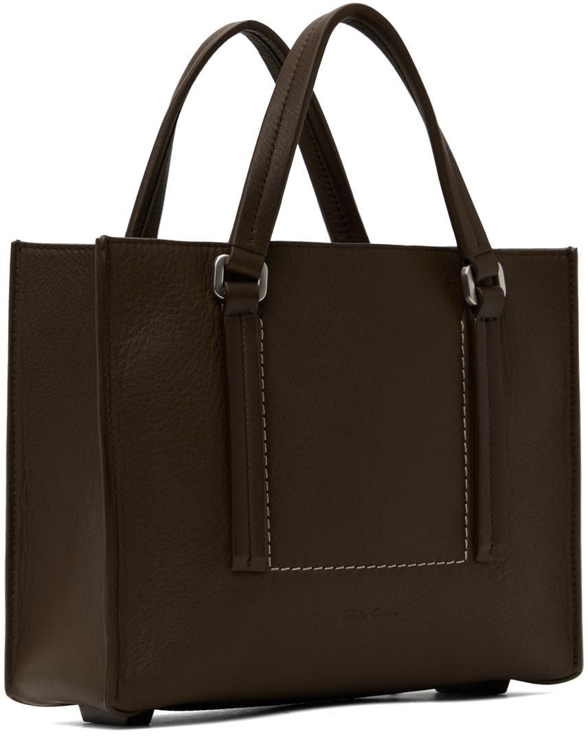 RICK OWENS Brown Porterville Mini Edith Tote In 74 Saddle Product Image