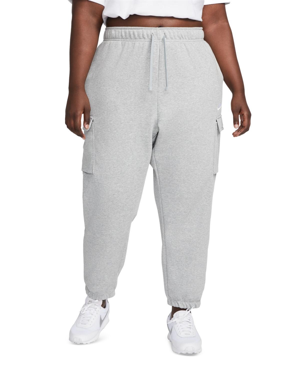 Plus Size Nike Sportswear Club Fleece Cargo Pants, Womens Grey Product Image