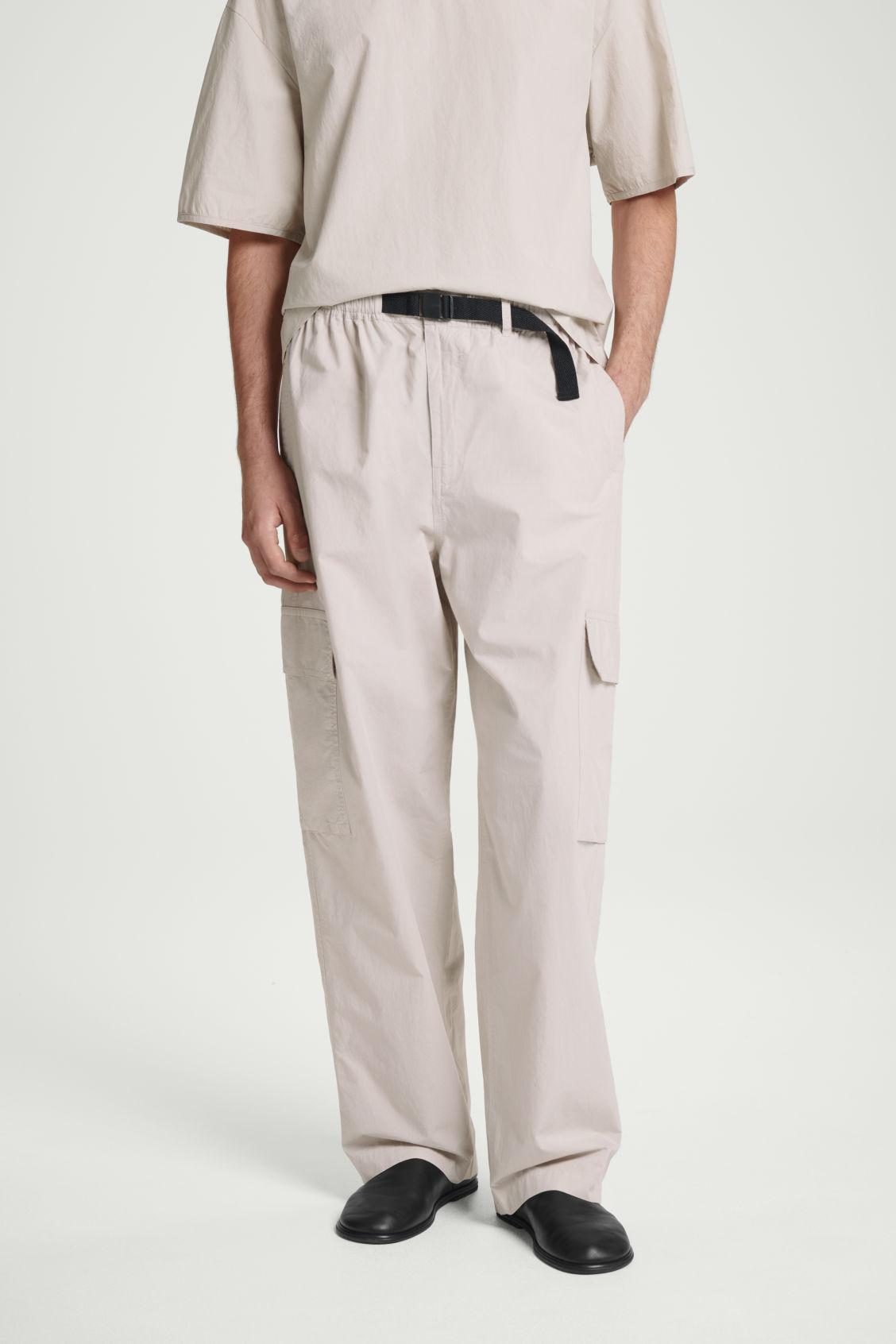 BELTED TECHNICAL COTTON CARGO PANTS Product Image