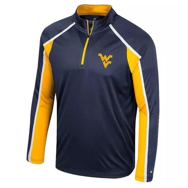 Mens West Virginia Mountaineers Eddie 1/4 Zip Windshirt Blue Product Image