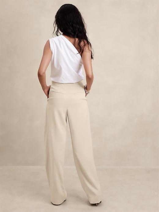 High-Rise Pleated Viscose Twill Pant Product Image