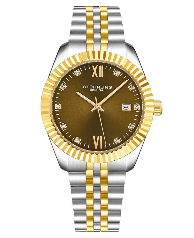 Stuhrling Womens Symphony Two-Tone Stainless Steel, Gold-Tone Dial, 45mm Round Watch Product Image