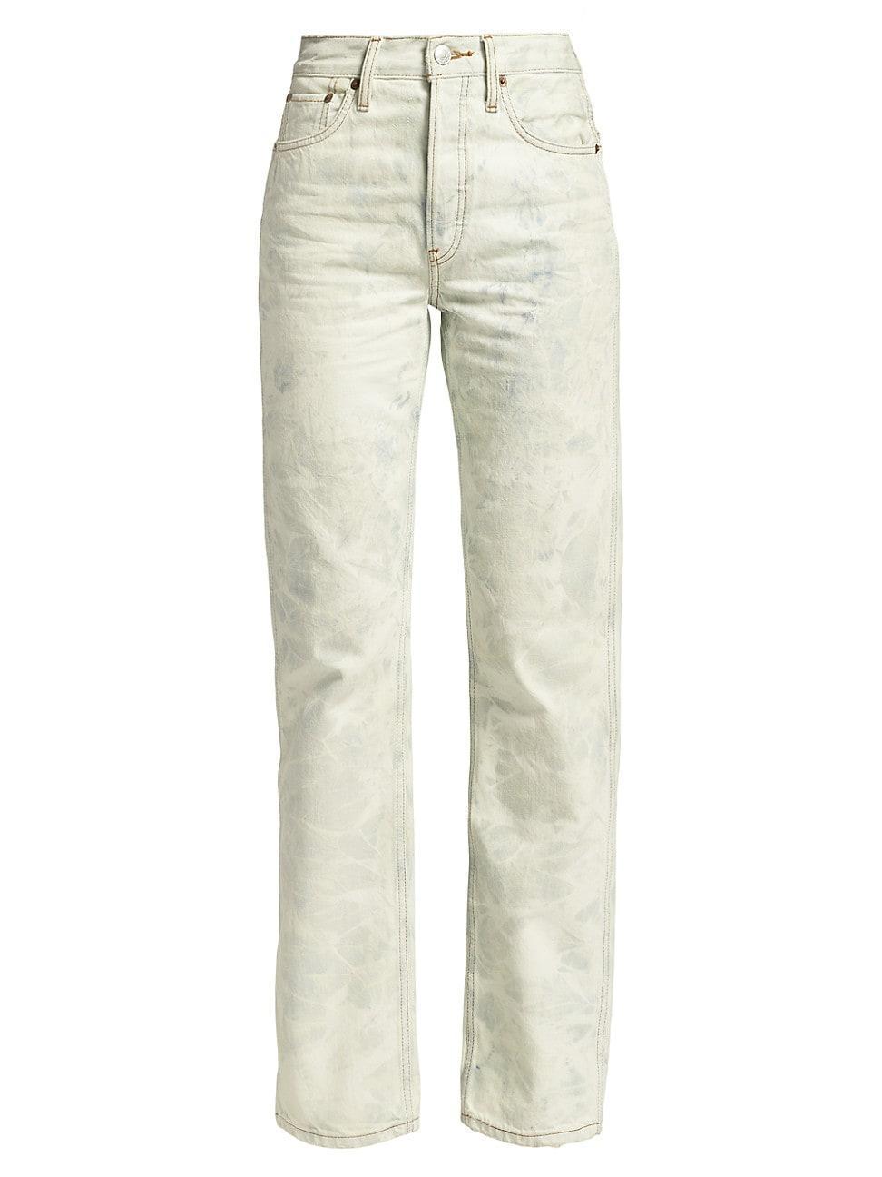 Womens 90s Acid Wash Straight-Leg Jeans Product Image