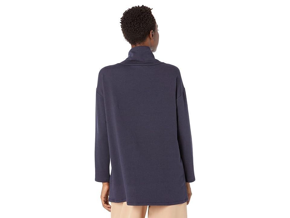 Eileen Fisher Petite High Funnel Neck Tunic (Nocturne) Women's Clothing Product Image