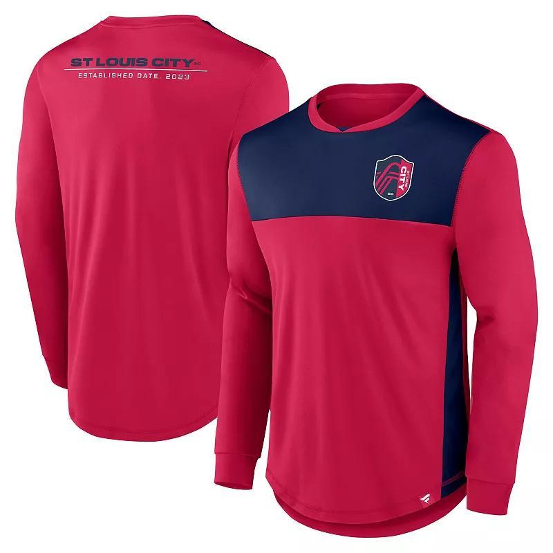 Mens Fanatics Branded Red St. Louis City SC Mid Goal Long Sleeve T-Shirt Product Image