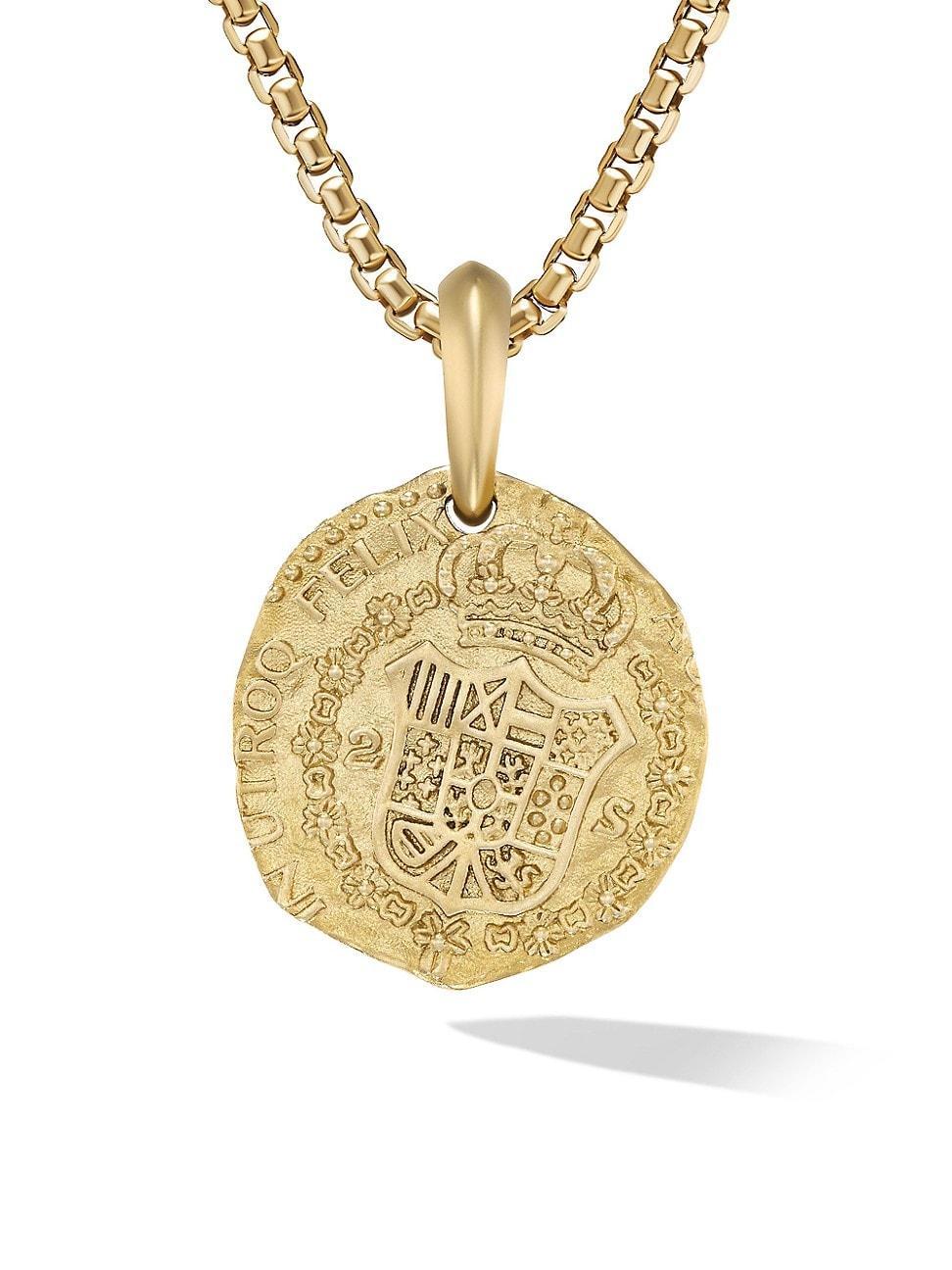 Mens Shipwreck Coin Amulet in 18K Yellow Gold, 30MM Product Image