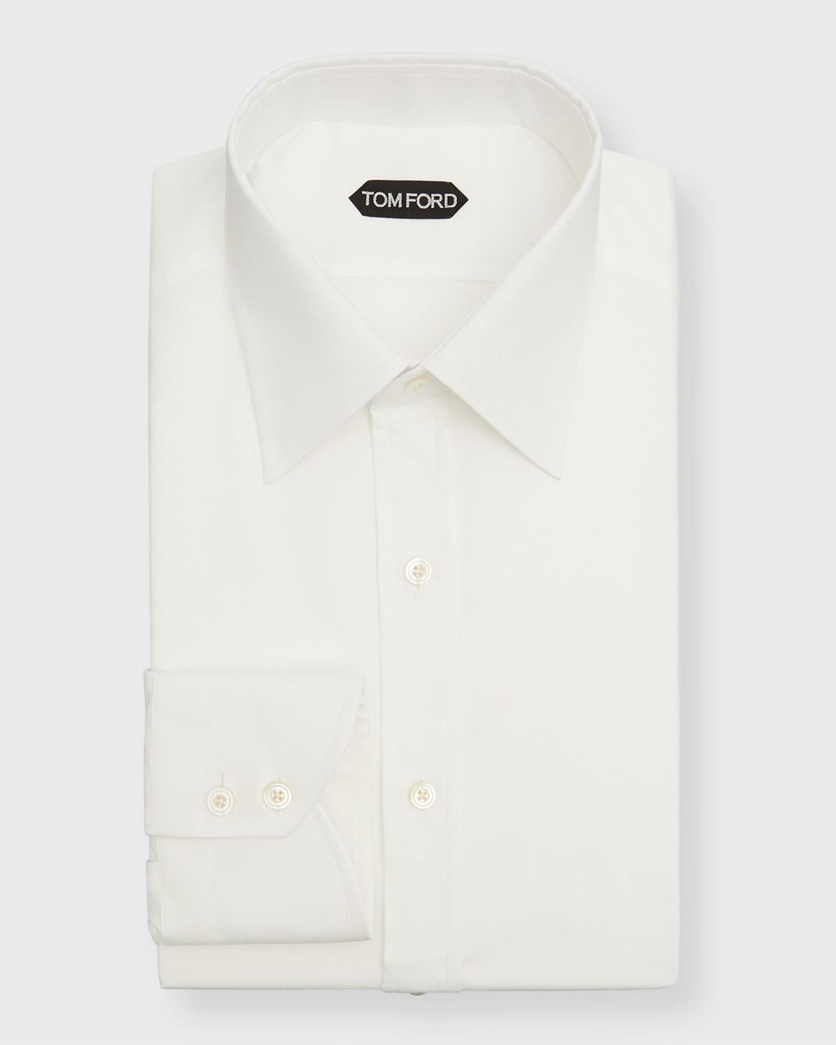 TOM FORD Men's Slim Fit Cotton Dress Shirt - Size: 41 EU (16 US) - OPTICAL WH Product Image