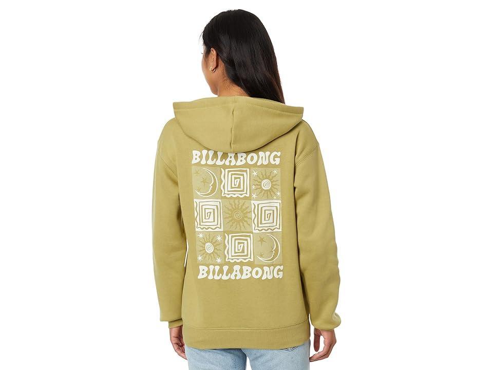 Billabong Cosmic Moon Pullover Hoodie (Kiwi) Women's Clothing Product Image