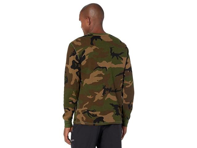 Polo Ralph Lauren Folded Waffle Long Sleeve Crew Print w/ Embroidery (Surplus Camo/Dusk Orange Pony Print) Men's Clothing Product Image