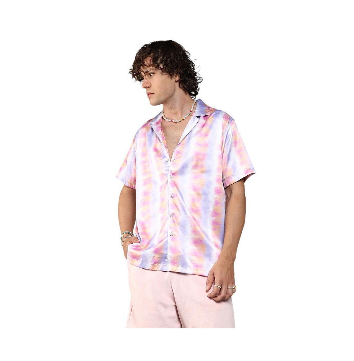 Campus Sutra Mens Lavender & Pale Orange Relaxed Ombre Shirt product image