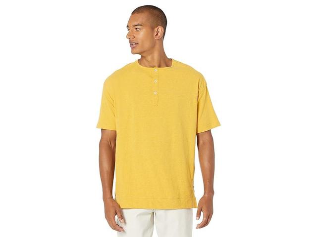 Good Man Brand Premium Jersey Heather Short Sleeve Henley (Ochre Heather) Men's Clothing Product Image