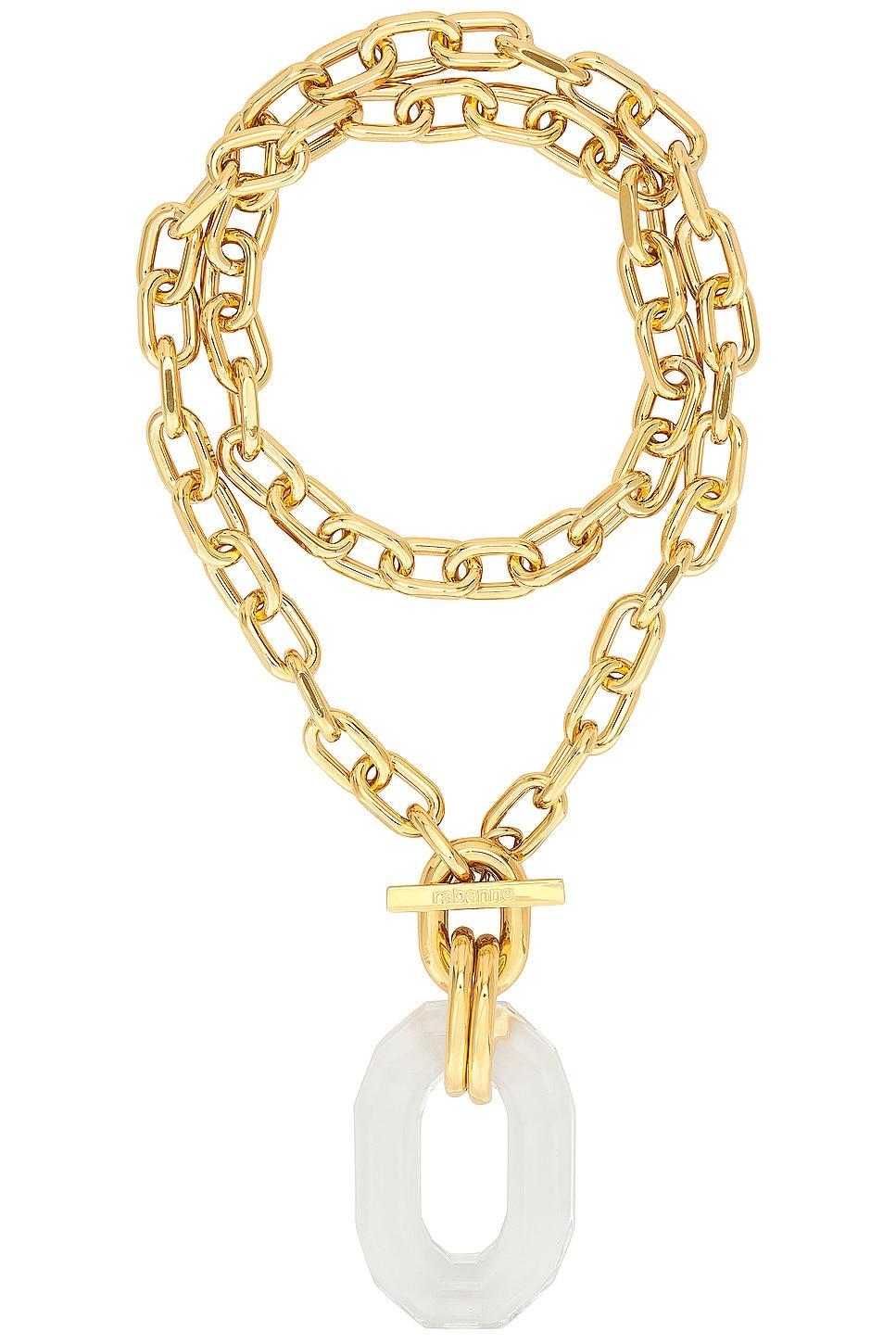 RABANNE Link Necklace in Metallic Gold Product Image