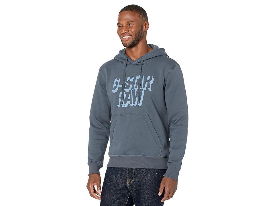 G-Star Retro Shadow Logo Hooded Sweatshirt (Fantem Blue) Men's Sweater Product Image